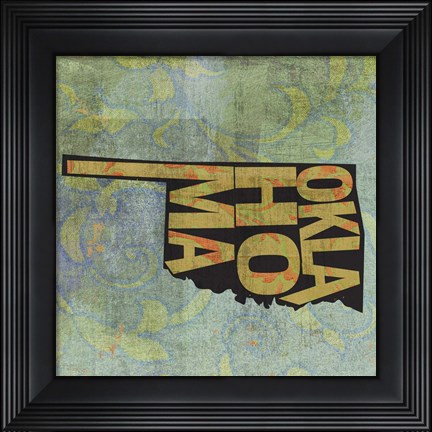 Framed Oklahoma on Pattern Print