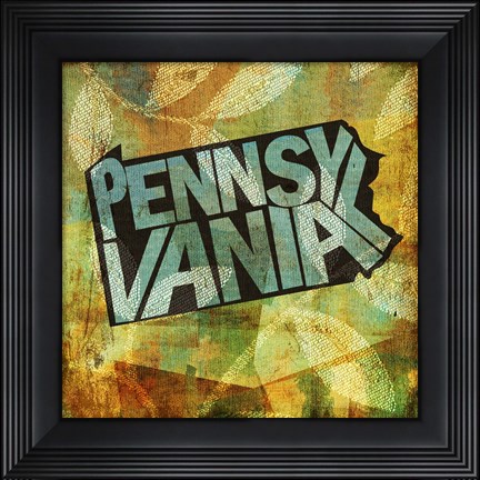 Framed Pennsylvania on Pattern Print