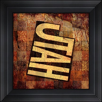 Framed Utah on Pattern Print