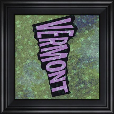 Framed Vermont on Pattern Print