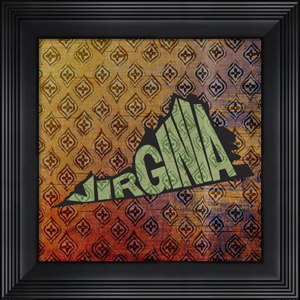 Framed Virginia on Pattern Print