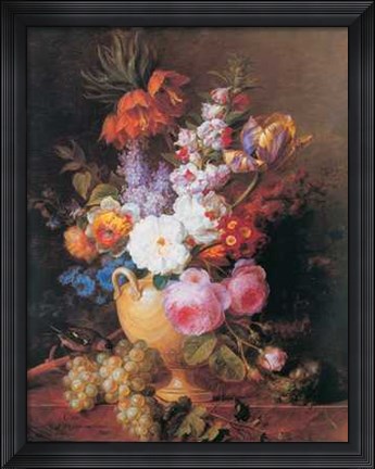 Framed Vase of Flowers Print