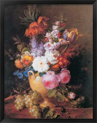 Framed Vase of Flowers Print