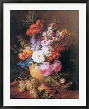 Framed Vase of Flowers Print