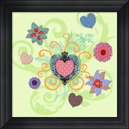 Framed Swirling Big Heart Print