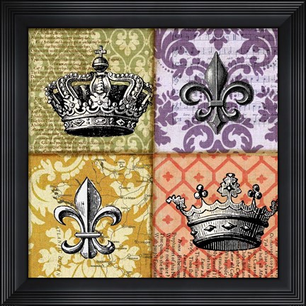 Framed Crown and Fleur Print