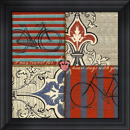 Framed Bicycle Damask Print