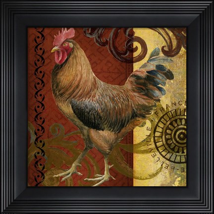 Framed Belle Rooster I Print