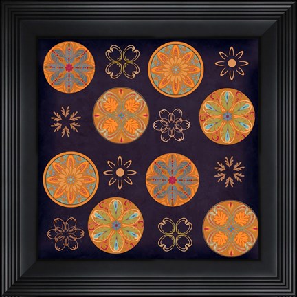 Framed Terra Golden Pattern Print