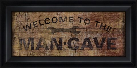 Framed Mancave with Wrench Print