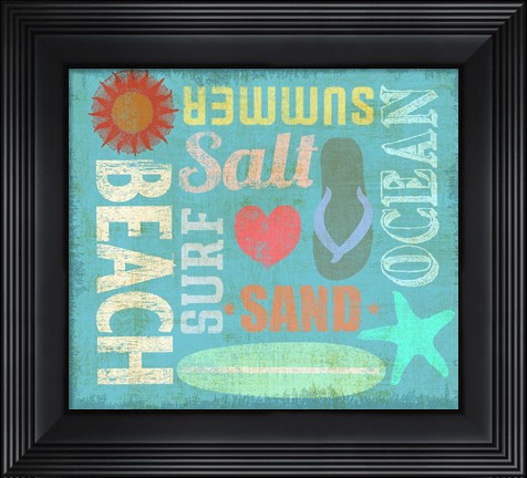 Framed Day at the Beach Print