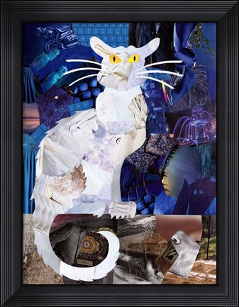 Framed Le Chat Blanc Print