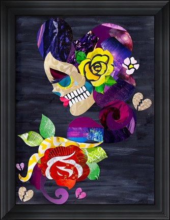 Framed Sad Skull Print