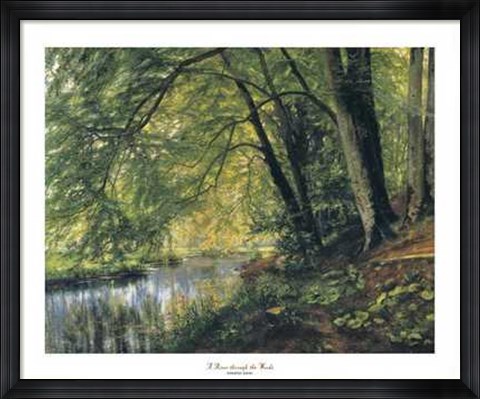 Framed River Through the Woods Print