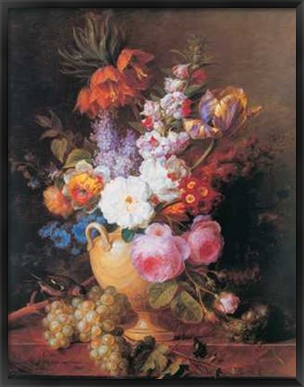 Framed Vase of Flowers Print