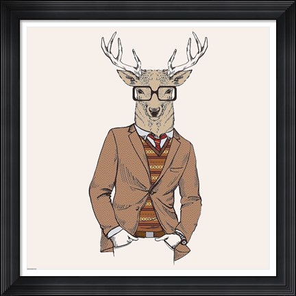 Framed Deer-man 1 Print