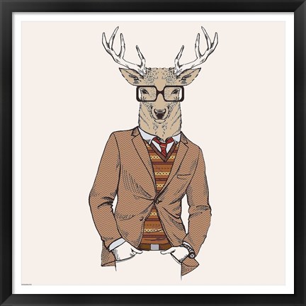 Framed Deer-man 1 Print