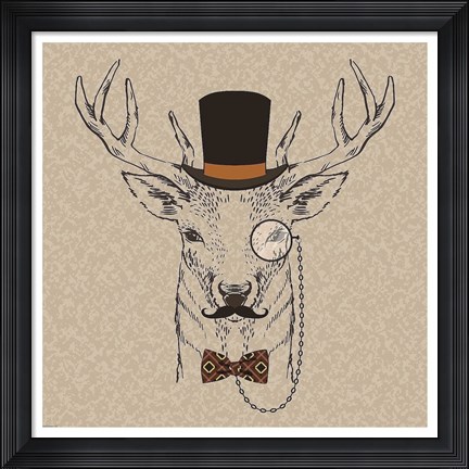 Framed Deer-man 2 Print