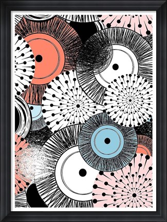 Framed Flowers and Design Print