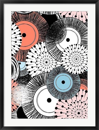 Framed Flowers and Design Print