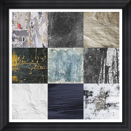 Framed Tiles Decor Blue Notes 1 Print