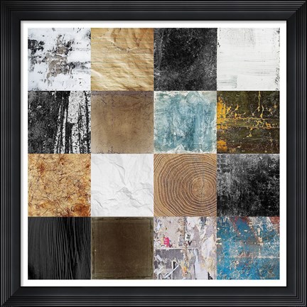 Framed Tiles Decor Blue Notes 2 Print