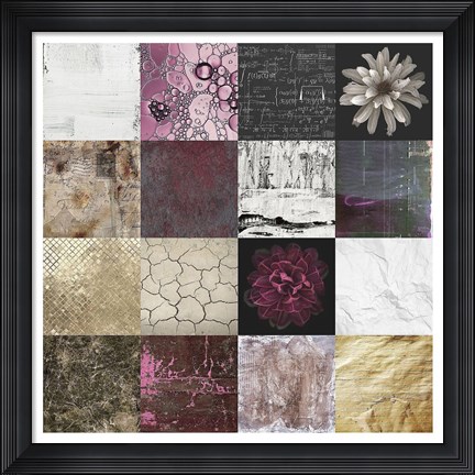 Framed Tiles Decor Purple Notes Print