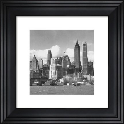 Framed Manhattan Skyline, New York City, c.1940 Print