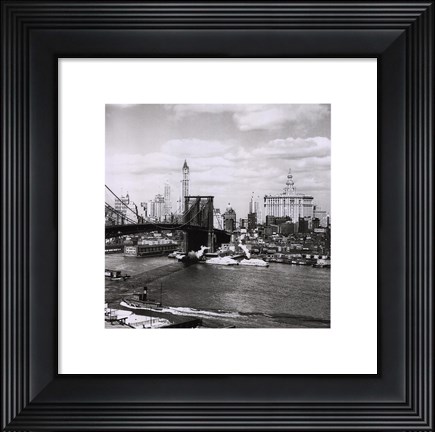 Framed Brooklyn Bridge NYC 1938 Print