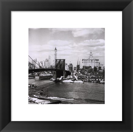 Framed Brooklyn Bridge NYC 1938 Print