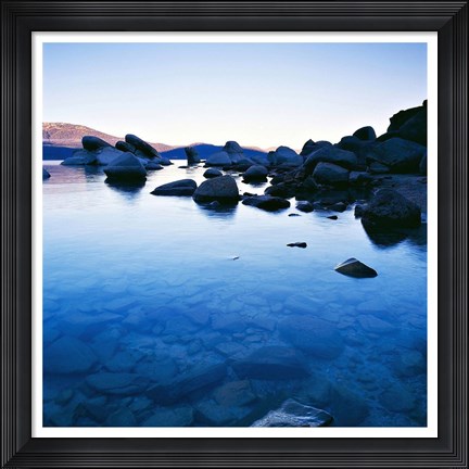 Framed Blue Rocks Print