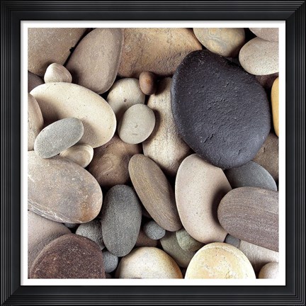 Framed Brown Pebbles Print