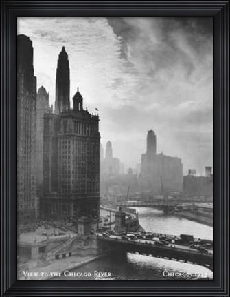 Framed View to the Chicago River Print
