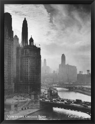 Framed View to the Chicago River Print