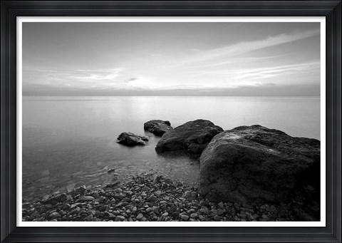Framed Rocks on Beach 2 Print