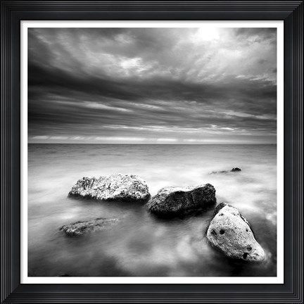 Framed Rocks on Beach 3 Print