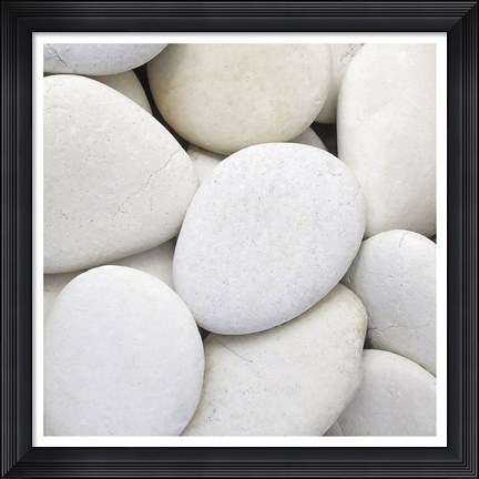 Framed White Pebbles Print