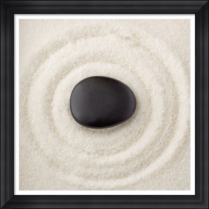Framed Zen Pebble I Print