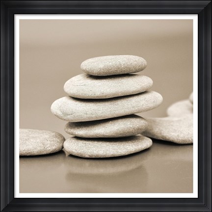 Framed Zen Pebbles III Print