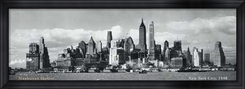 Framed Manhattan Skyline, NYC, c.1940 Print