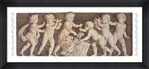 Framed G. Antiqua - Amorini IV Size 39.5x16.5 Print