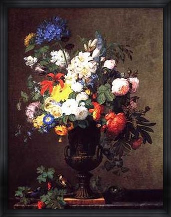 Framed Vase of Flowers Print