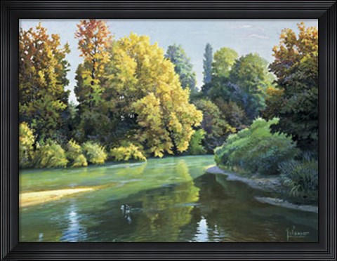 Framed Fiume Tra I Boschi Print