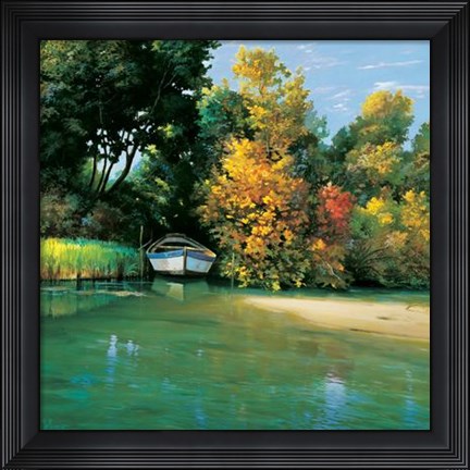 Framed Adriano Galasso - Approdo Sul Fiume Size 19.75x19.75 Print