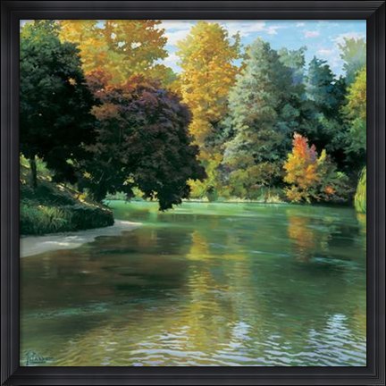 Framed Adriano Galasso - Scorcio Sul Fiume Size 35.5x35.5 Print