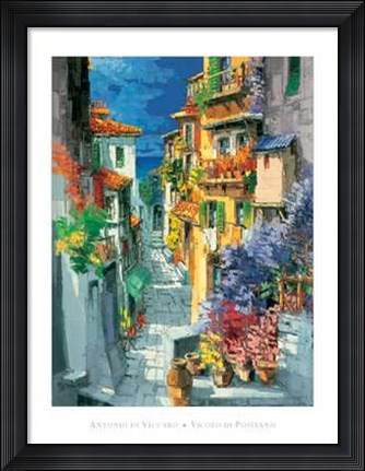 Framed Antonio Di viccaro - Vicolo di Positano Size 23.75x31.5 Print