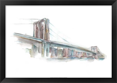 Framed Watercolor Bridge Sketch II Print