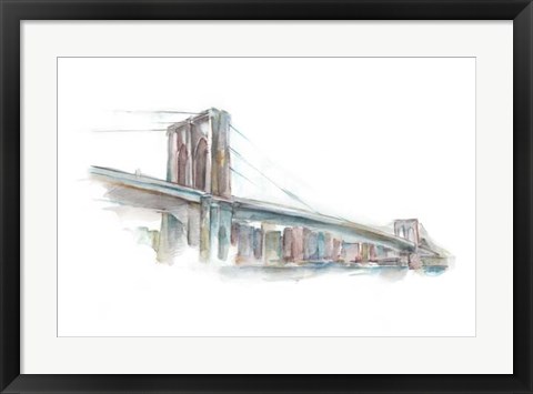 Framed Watercolor Bridge Sketch II Print