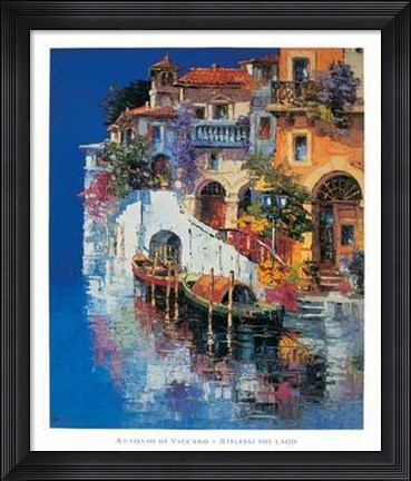 Framed Antonio Di viccaro - Riflessi Sul Lago Size 23.75x31.5 Print