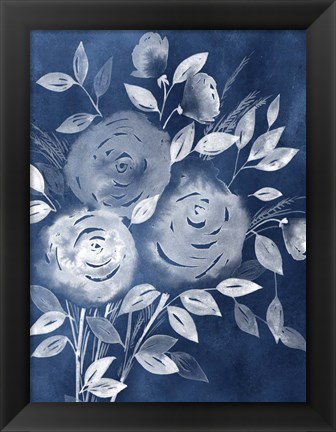 Framed Cyanotype Roses I Print